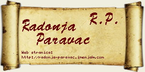 Radonja Paravac vizit kartica